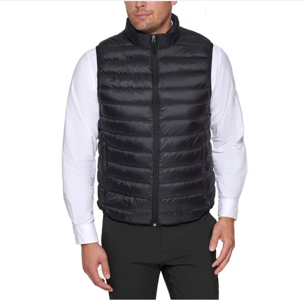 CLUB ROOM MEN'S BLACK PACKABLE PUFFER VEST SIZE XL NWT